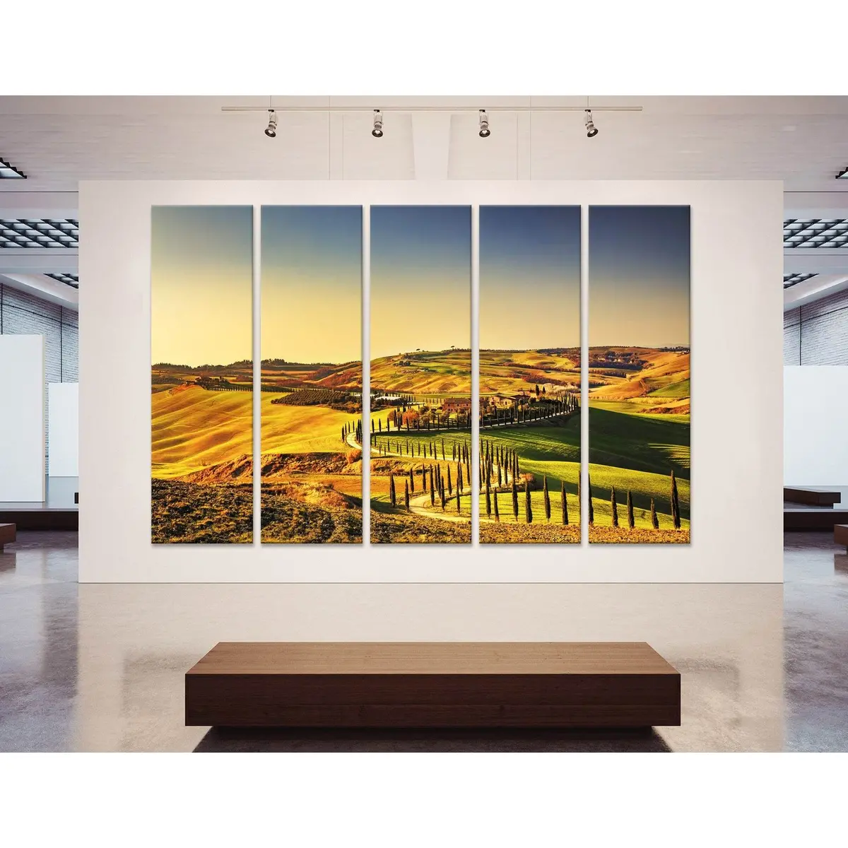 Tuscany Rural Sunset Canvas Art Print – Ready to Hang Wall Decor