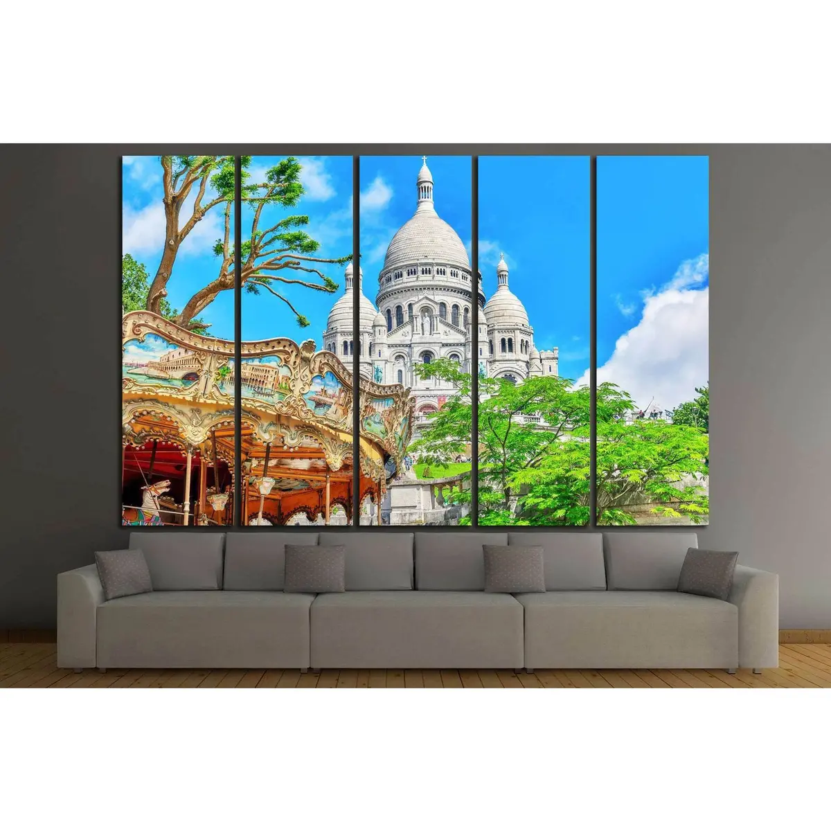 Sacre-Coeur Basilica on Montmartre Hill, Paris – Premium Ready-to-Hang Canvas Print - Image 3