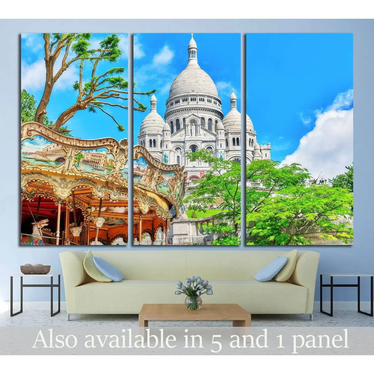 Sacre Coeur Cathedral On Montmartre Hill, Paris, France №1246 Ready To Hang Canvas Print 5