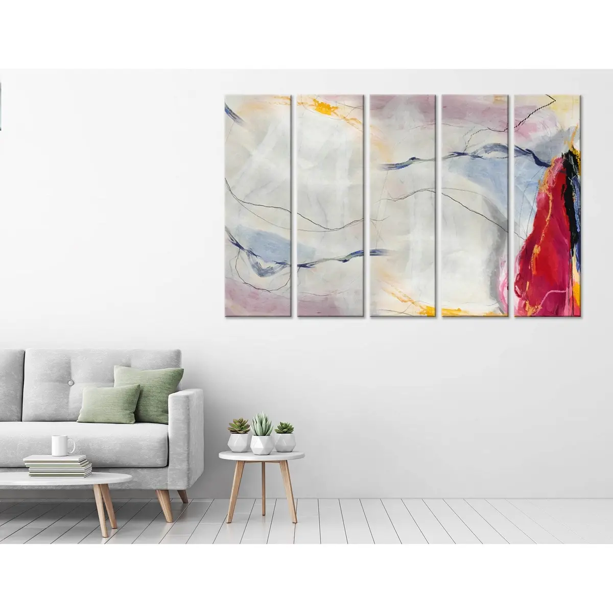 Abstract Sailboat and Seagull Canvas Wall Art Print – Ready to Hang - Image 3