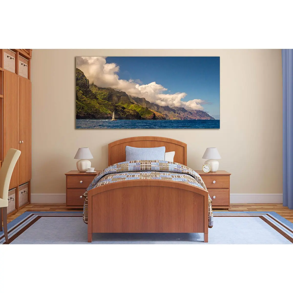 Sailboat Near Sea Cliffs №Sl168 Ready To Hang Canvas Print 1