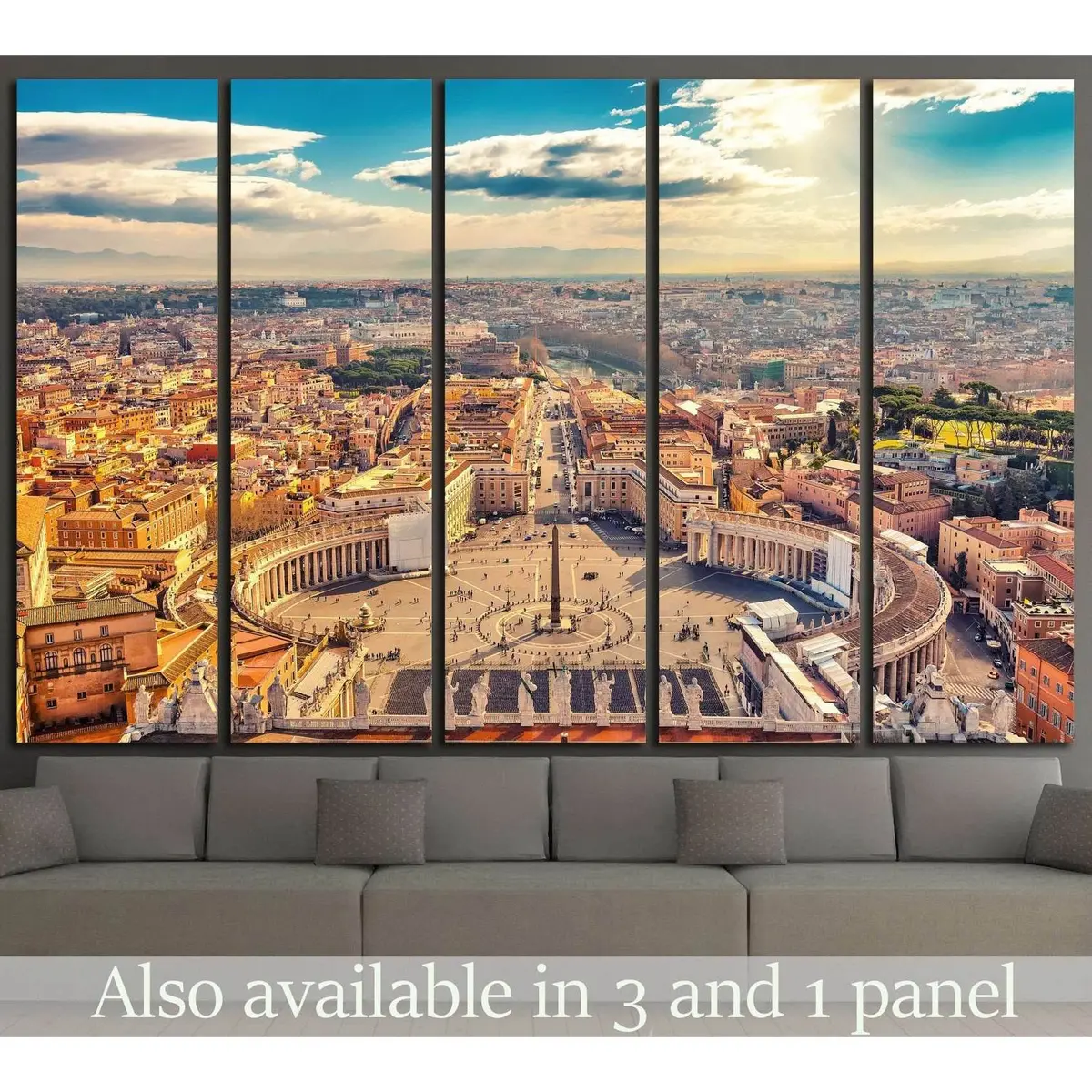 Premium Ready-to-Hang Canvas Wall Art Featuring Saint Peter's Square, Vatican City, Rome
