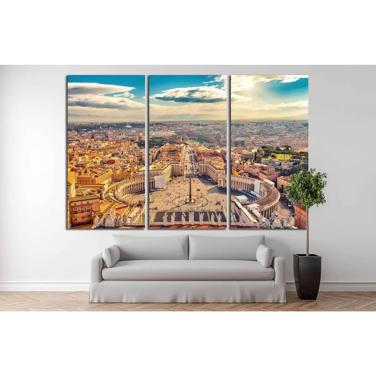 Saint Peter's Square In Vatican, Rome №1100 Ready To Hang Canvas Print 5