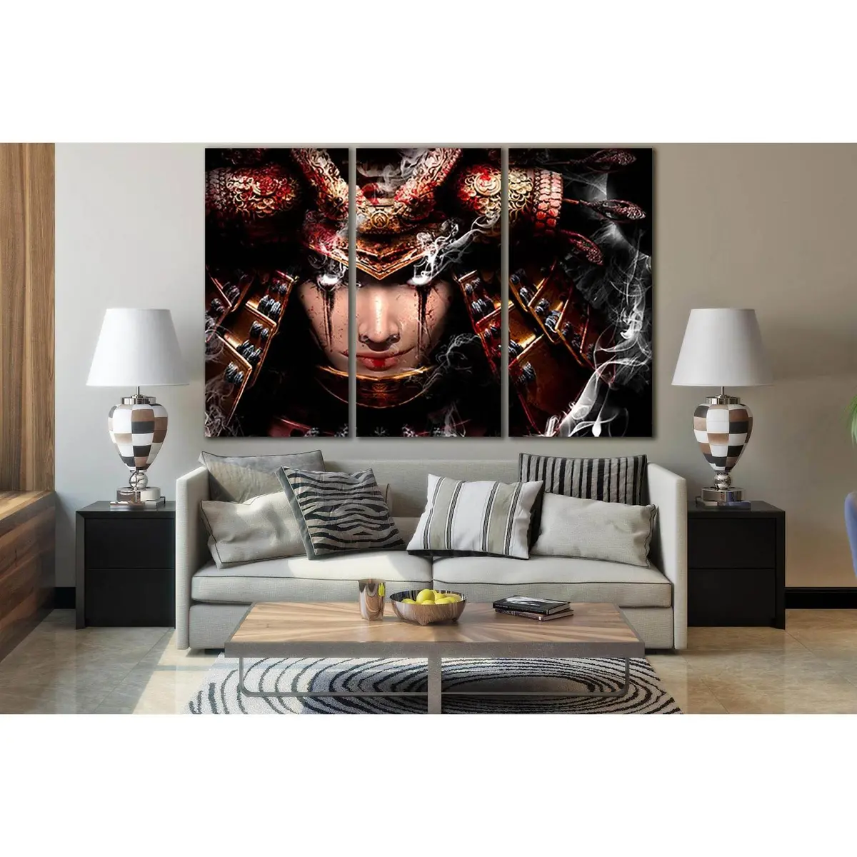 Samurai Woman With White Eyes №Sl1254 Ready To Hang Canvas Print 5