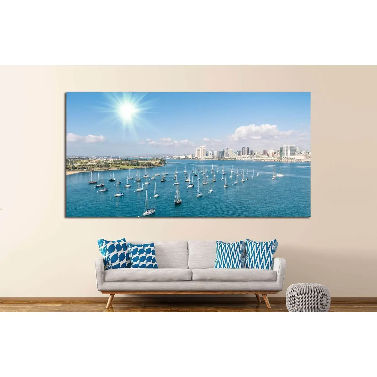 San Diego Skyline №1013 Ready To Hang Canvas Print 2