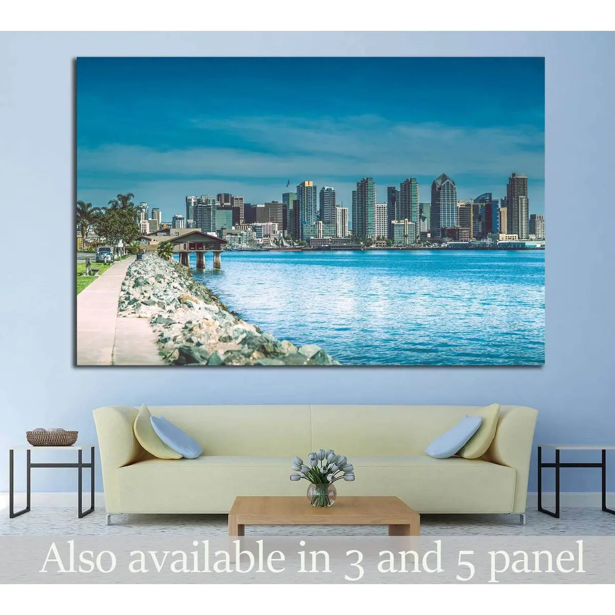 San Diego Skyline №1020 Ready To Hang Canvas Print 1