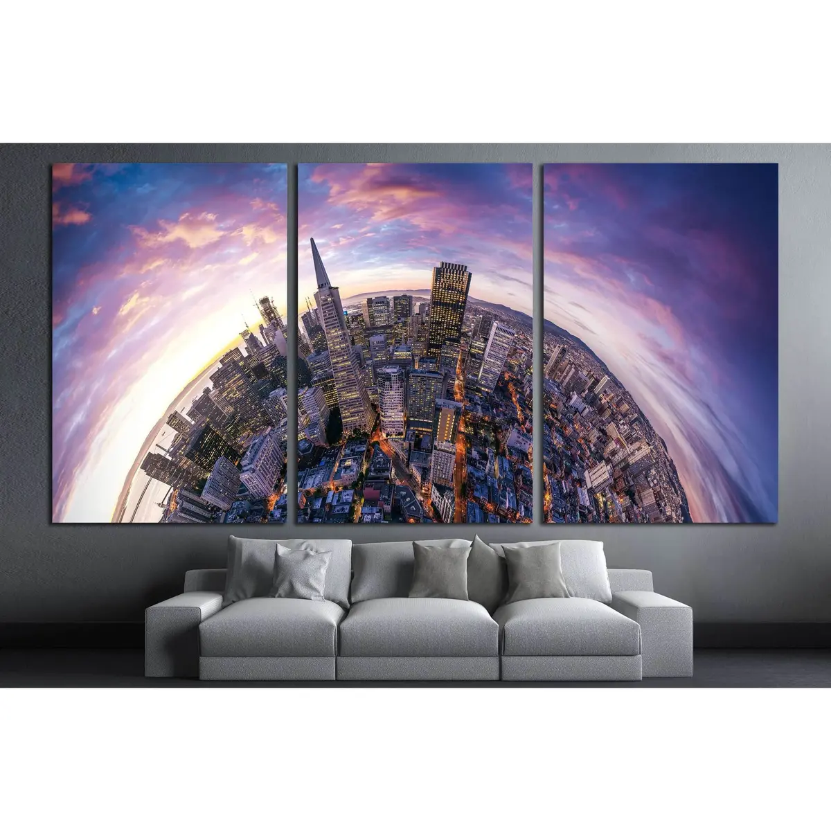 San Francisco Aerial View From Sea Side №1954 Ready To Hang Canvas Print 5