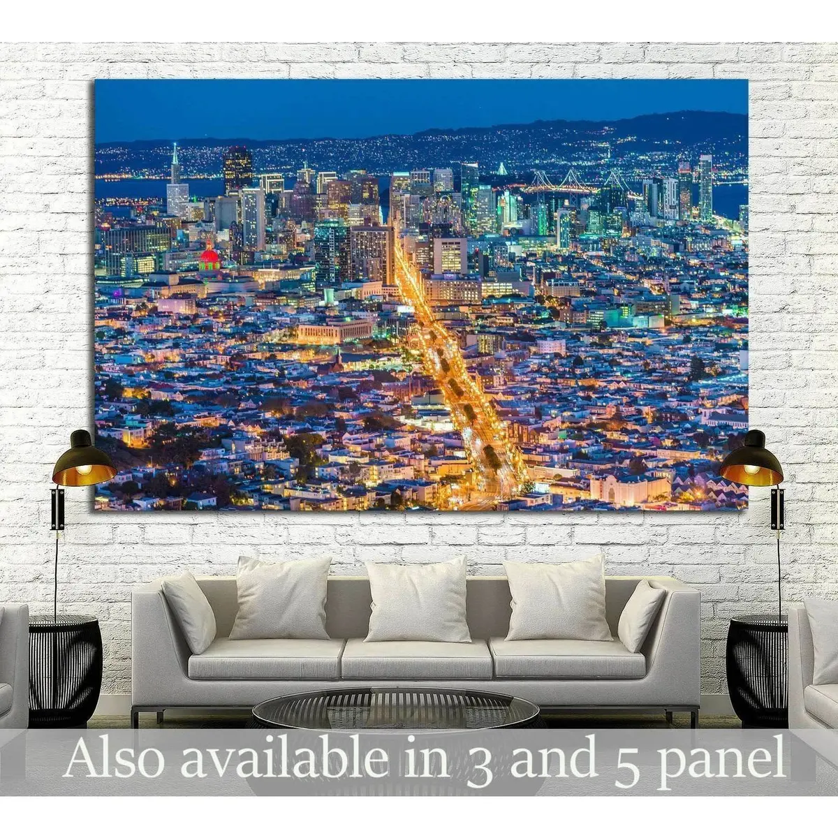 San Francisco City From Twin Peak №1712 Ready To Hang Canvas Print 1
