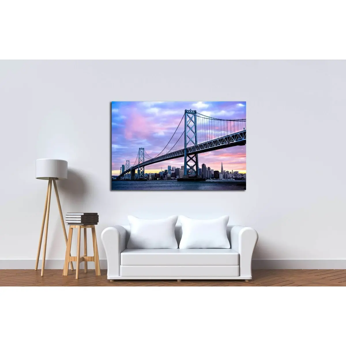 San Francisco-Oakland Bay Bridge And San Francisco Skyline, California, Usa №2728 Ready To Hang Canvas Print 3
