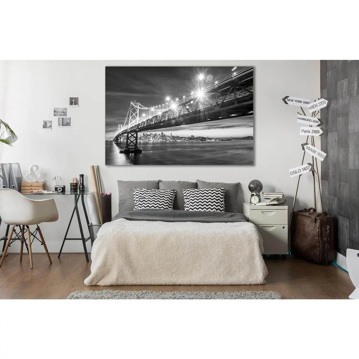 San Francisco Oakland Bay Bridge №Sl374 Ready To Hang Canvas Print 1