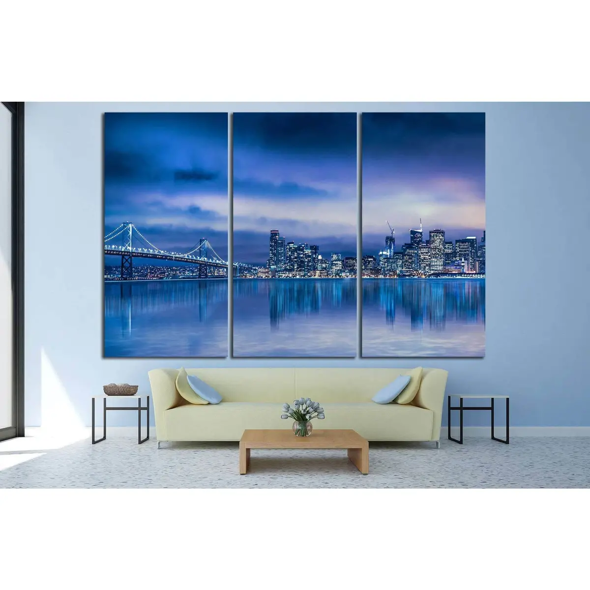 San Francisco Skyline And Bay Bridge №1106 Ready To Hang Canvas Print 5