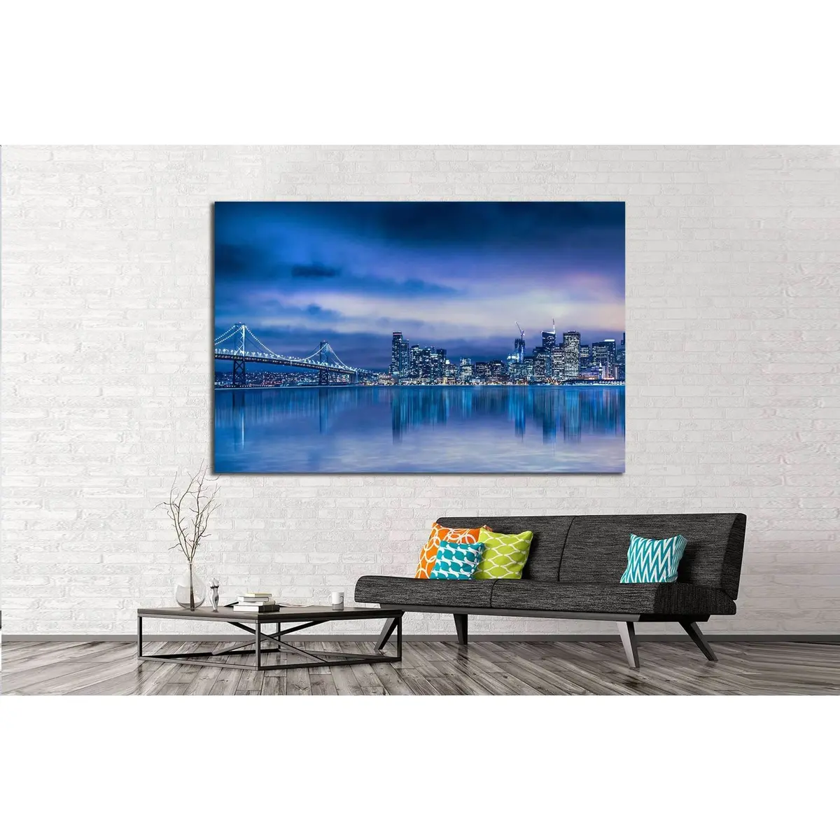 San Francisco Skyline And Bay Bridge №1106 Ready To Hang Canvas Print 3