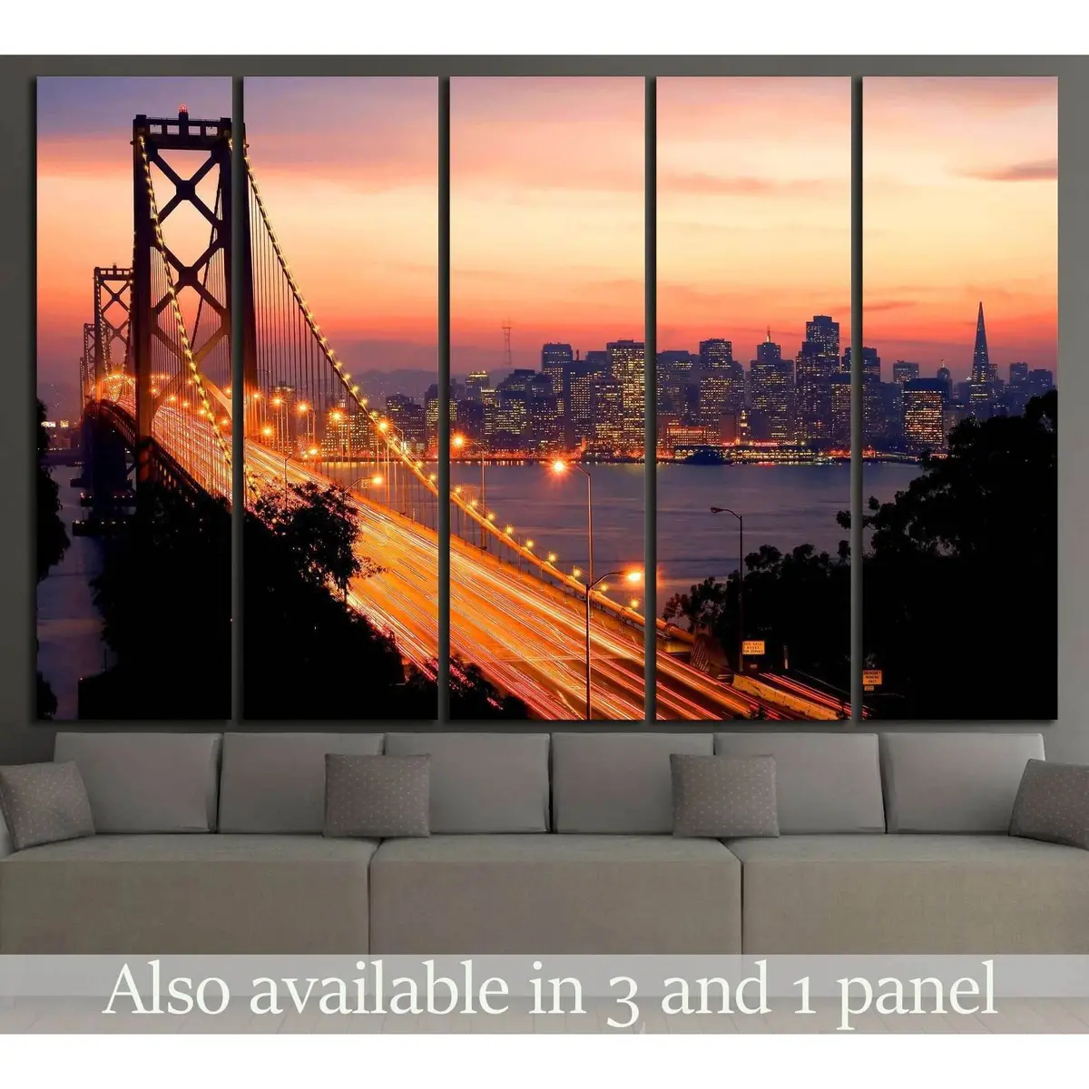 San Francisco Sunset №1034 Ready To Hang Canvas Print 1
