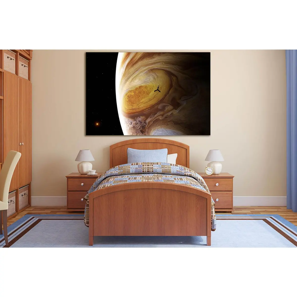 Satellite On Orbiting Jupiter №Sl960 Ready To Hang Canvas Print 1