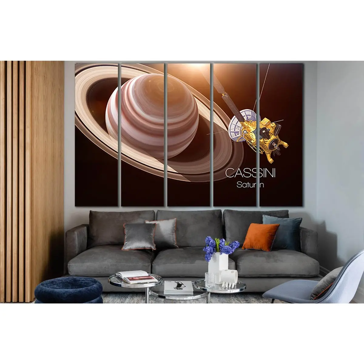 Cassini Mission Saturn Canvas Wall Art – Pre-Installed Hanging Hardware - Image 3