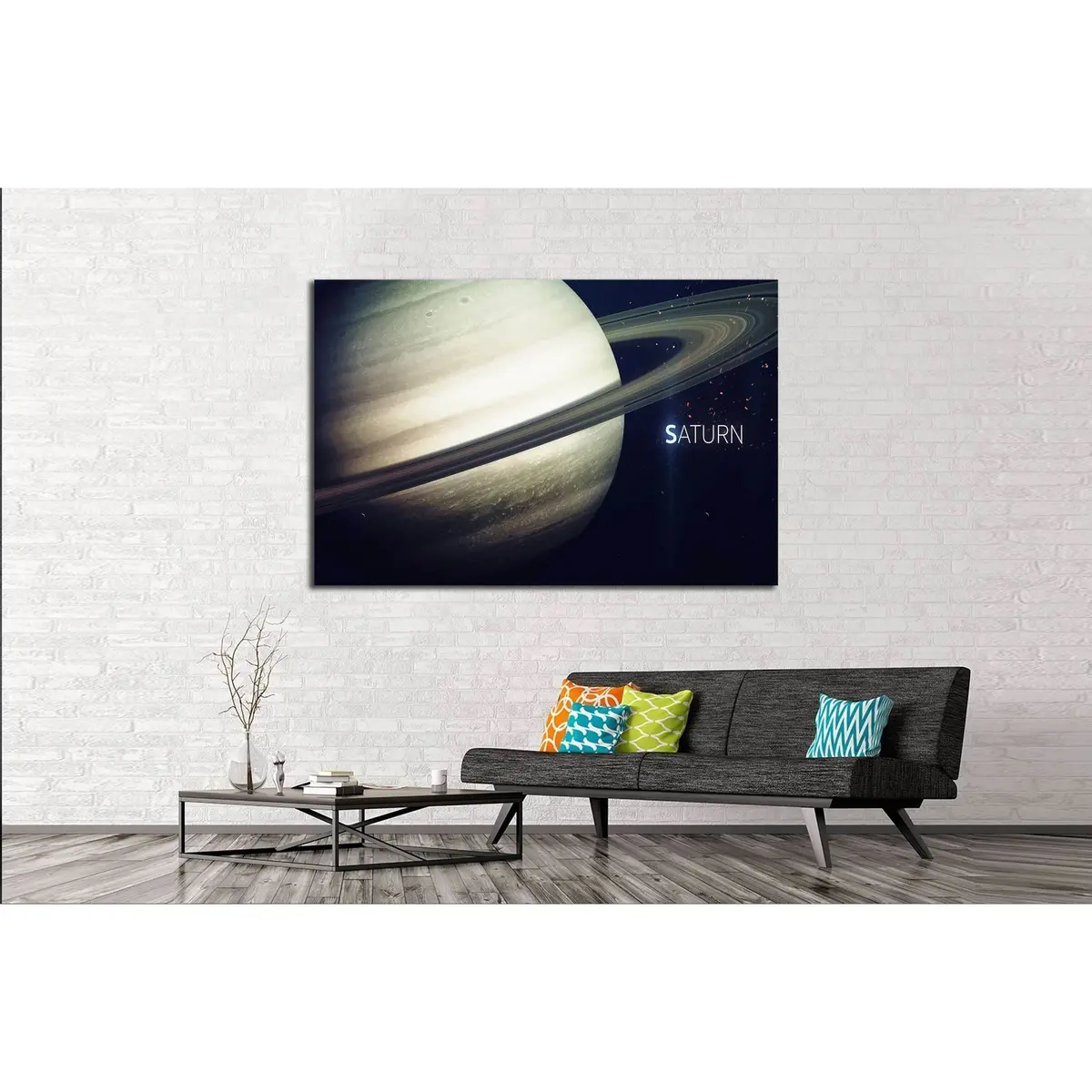 Saturn - High Resolution Beautiful Art Presents Planet Of The Solar System №2421 Ready To Hang Canvas Print 3