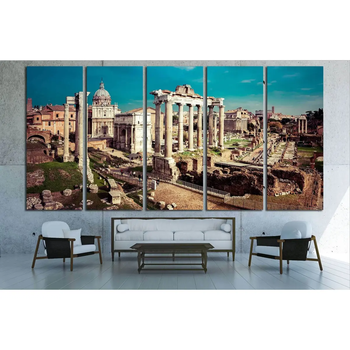Saturn Temple in Rome Wall Art – Ready-to-Hang Canvas Print #2905 - Image 3