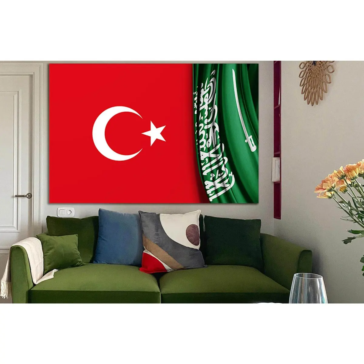 Saudi Arabia Flag And Turkey Flag №Sl1199 Ready To Hang Canvas Print 1