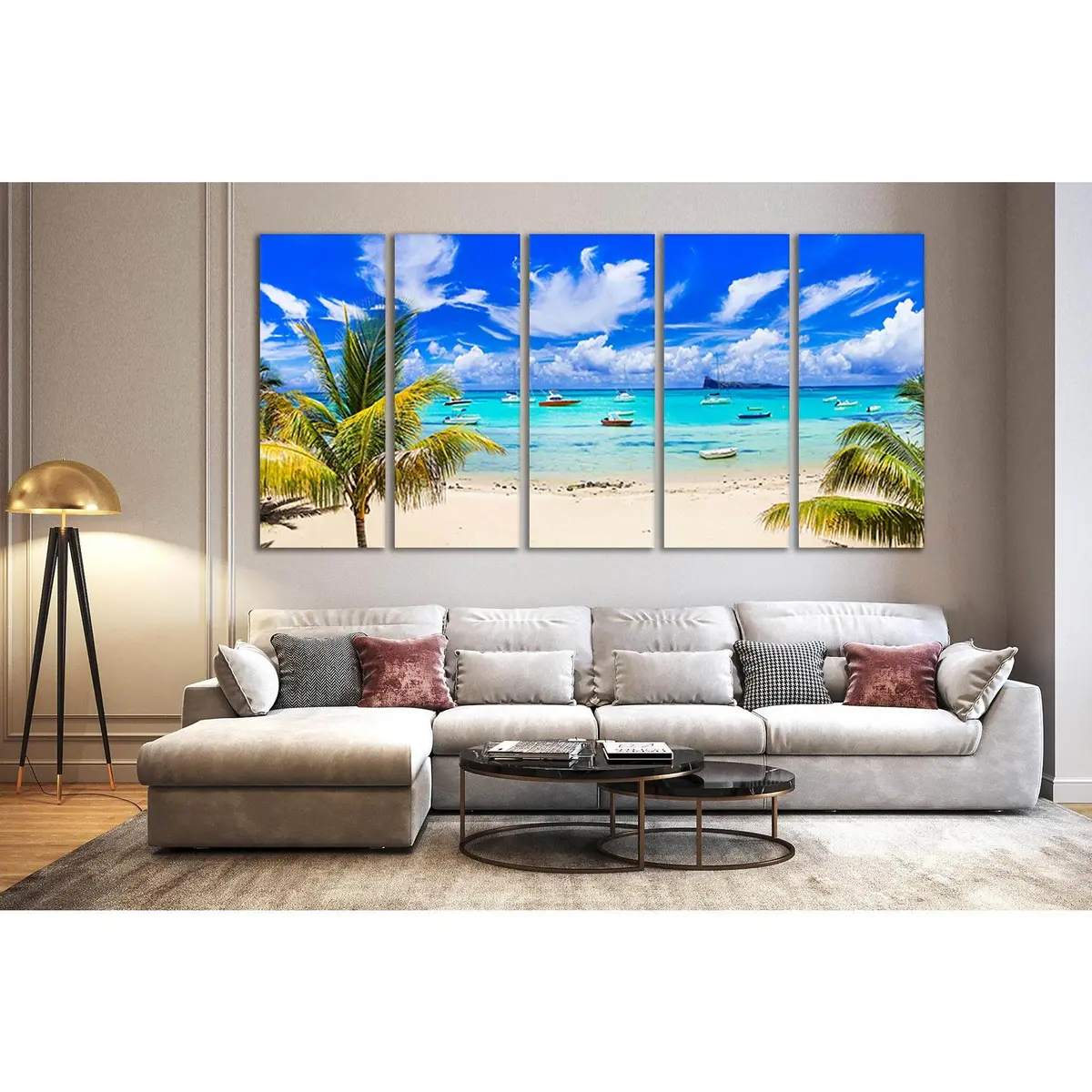 Mauritius Beach Landscape Canvas Wall Art – SL69 Ready-to-Hang Print - Image 4