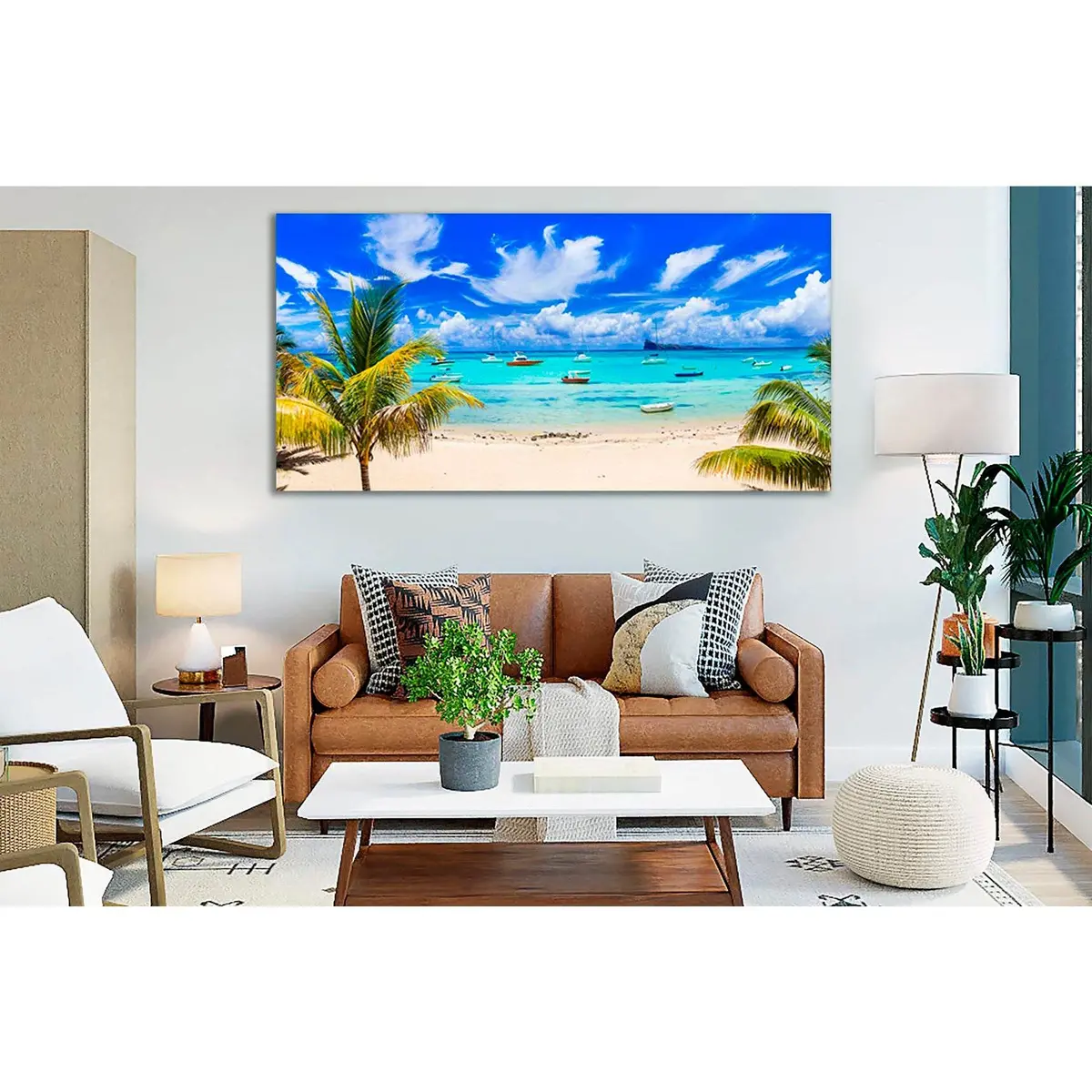 Scenic Beach Mauritius Island №Sl69 Ready To Hang Canvas Print 1