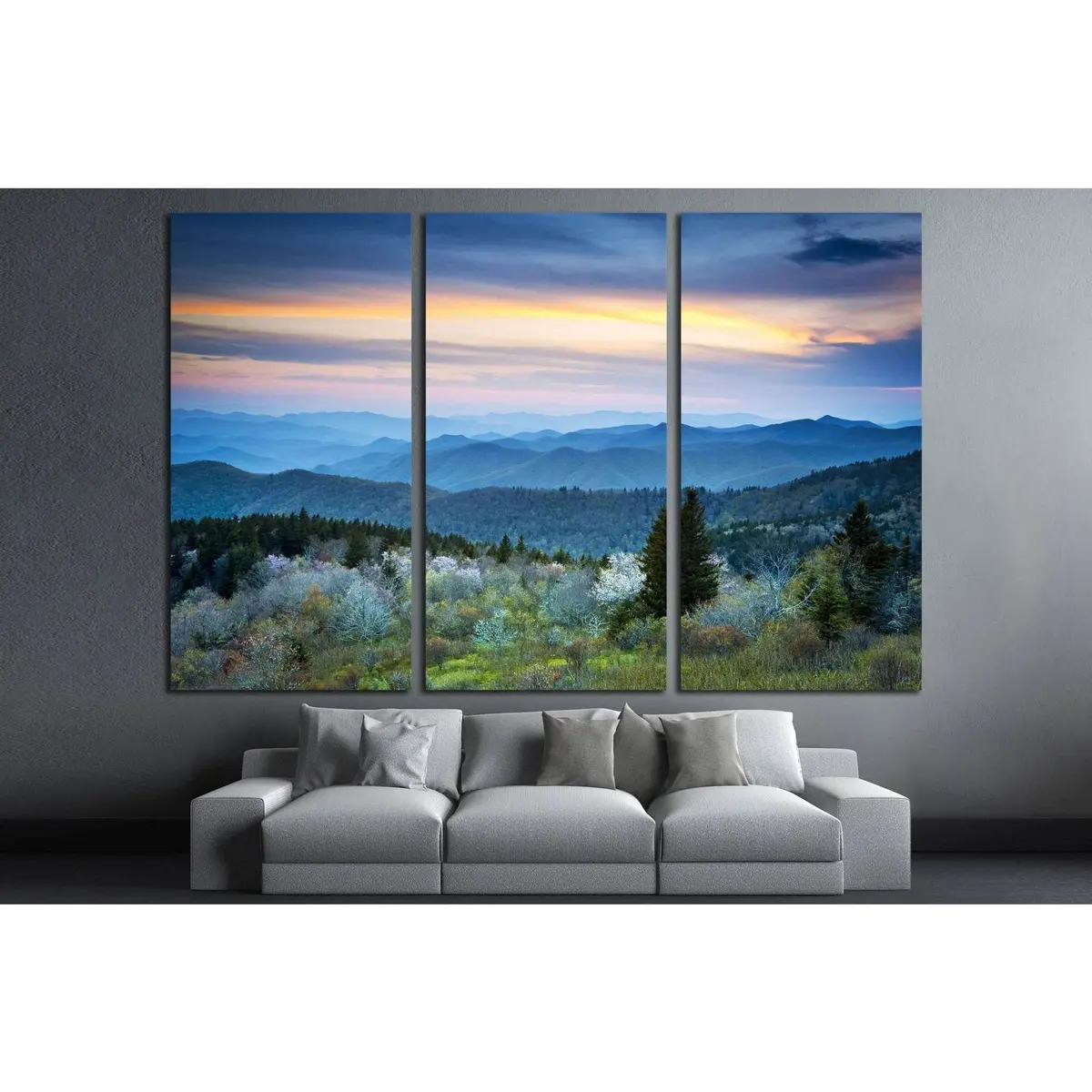Scenic Blue Ridge Parkway Appalachians Smoky Mountains Spring Landscape With May Blossoms №1959 Ready To Hang Canvas Print 5