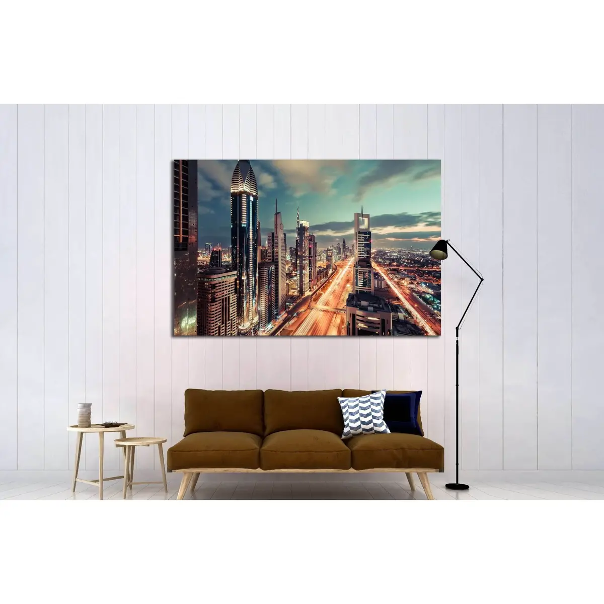 Scenic Dubai Downtown Architecture In The Evening №3004 Ready To Hang Canvas Print 3
