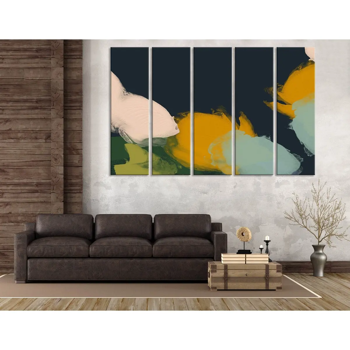 Abstract School of Fish Wall Art – Pre-Stretched Canvas Print #04402