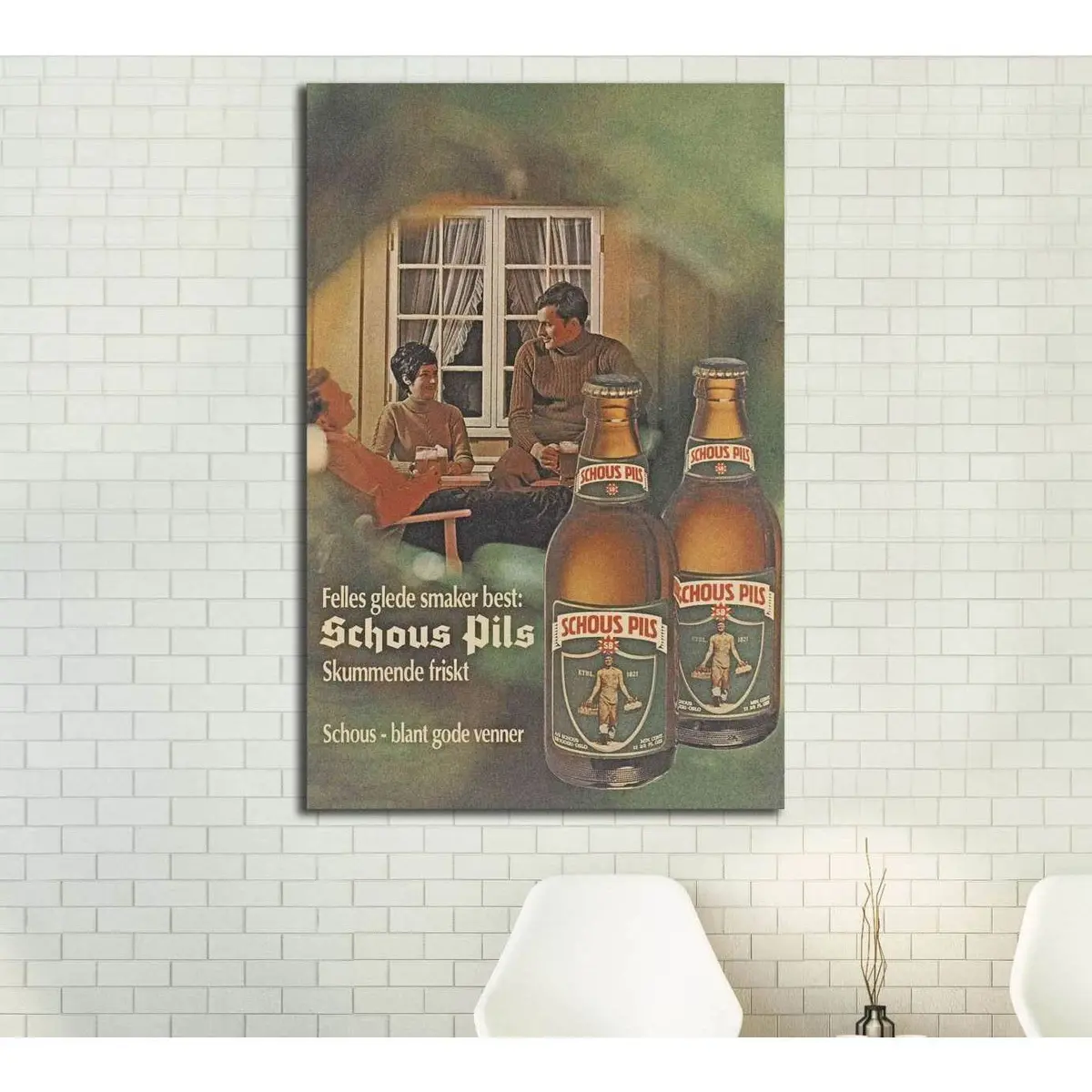 Schous Pils №3477 Ready To Hang Canvas Print 1