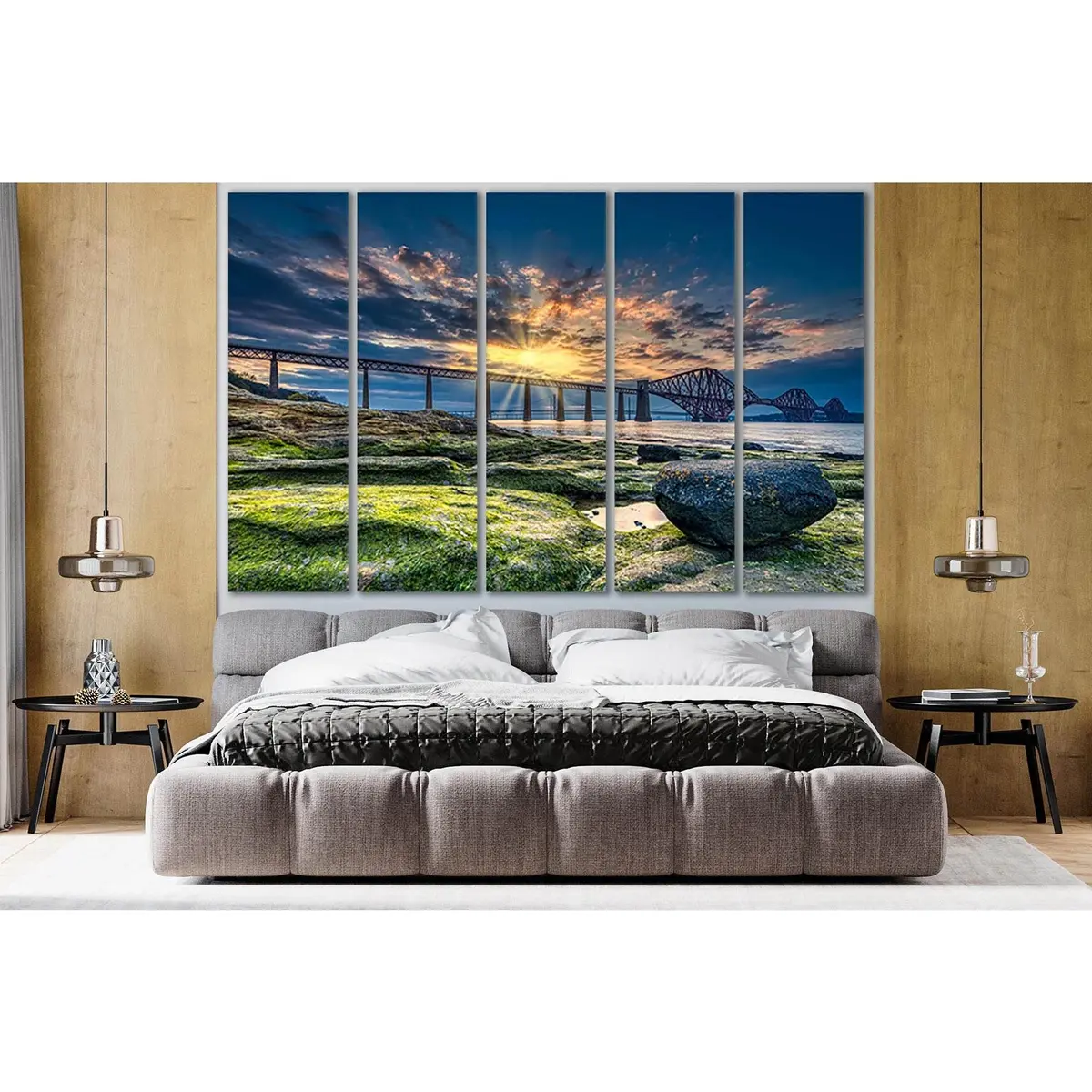 Forth Bridge Scotland Sunrise Canvas Wall Art – Ready-to-Hang Print SL1097