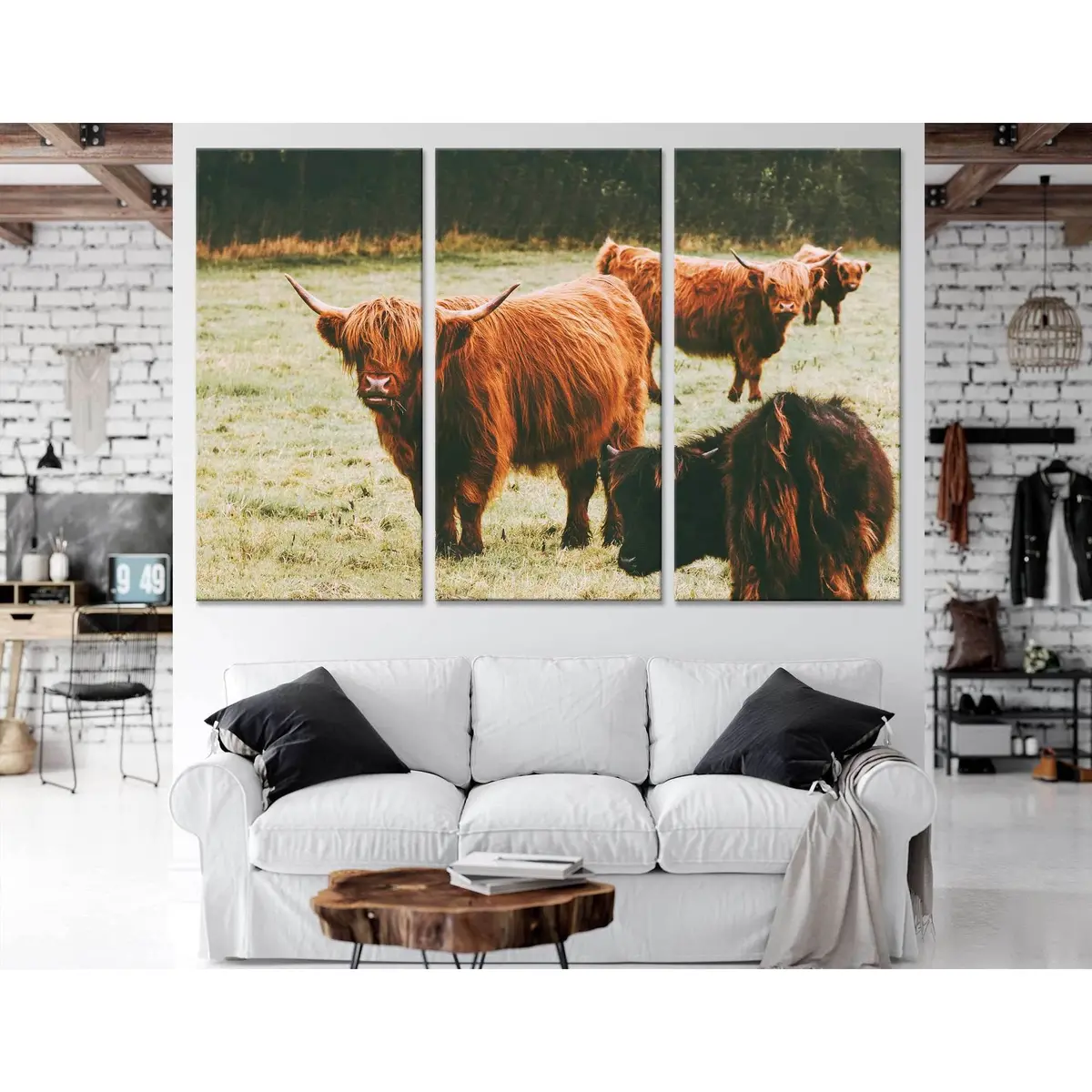 Scottish Highland Cattle №04124 Ready To Hang Canvas Print 5