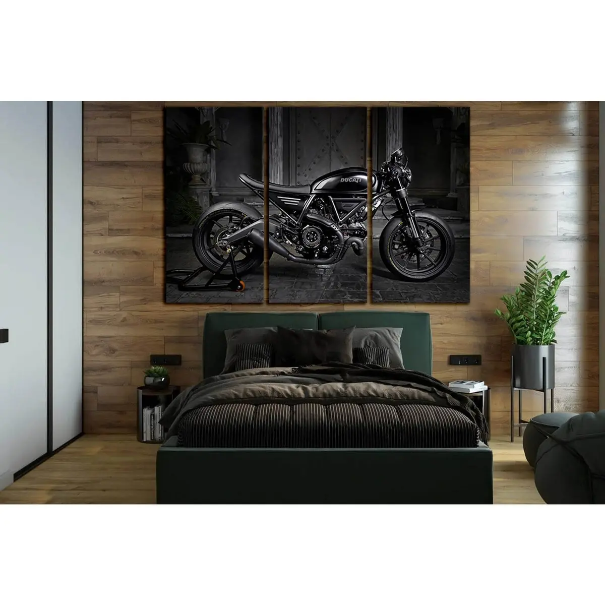 Scrambler Black Custom Bikes №Sl1442 Ready To Hang Canvas Print 5