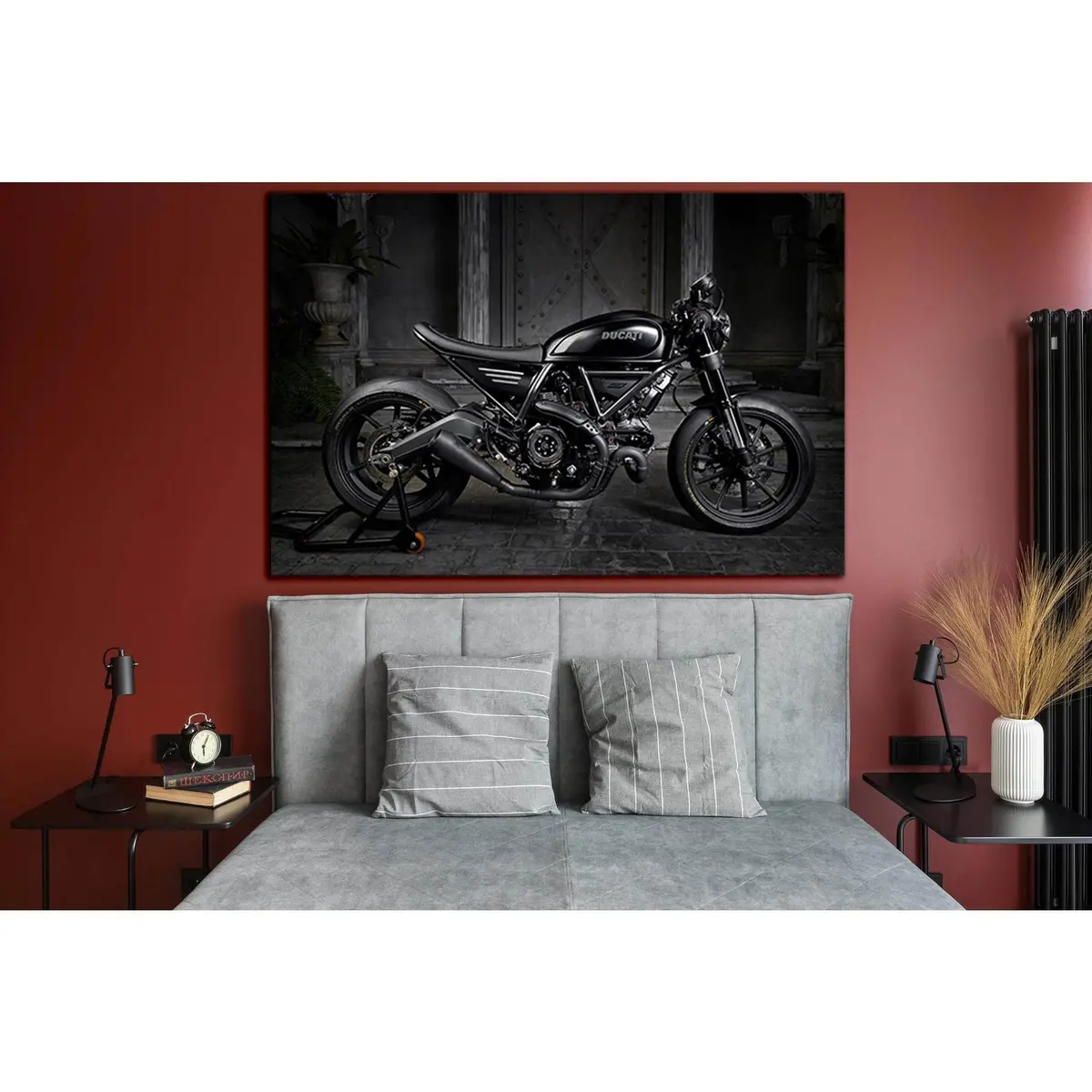 Scrambler Black Custom Bikes №Sl1442 Ready To Hang Canvas Print 1