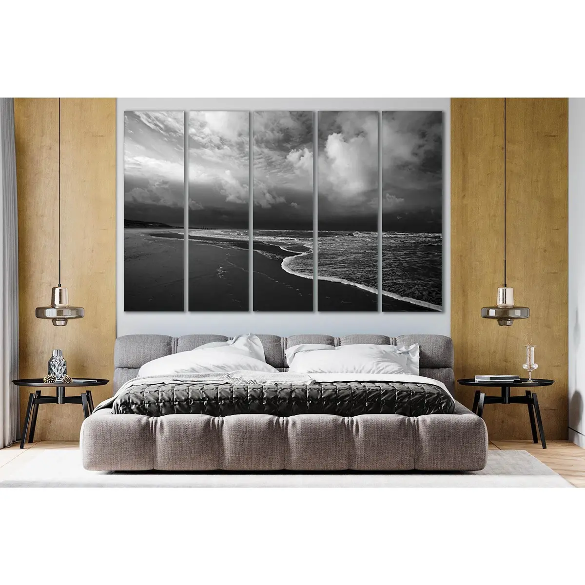 Black & White Sea Beach Canvas Art №SL103 – Ready-to-Hang Premium Wall Decor - Image 3