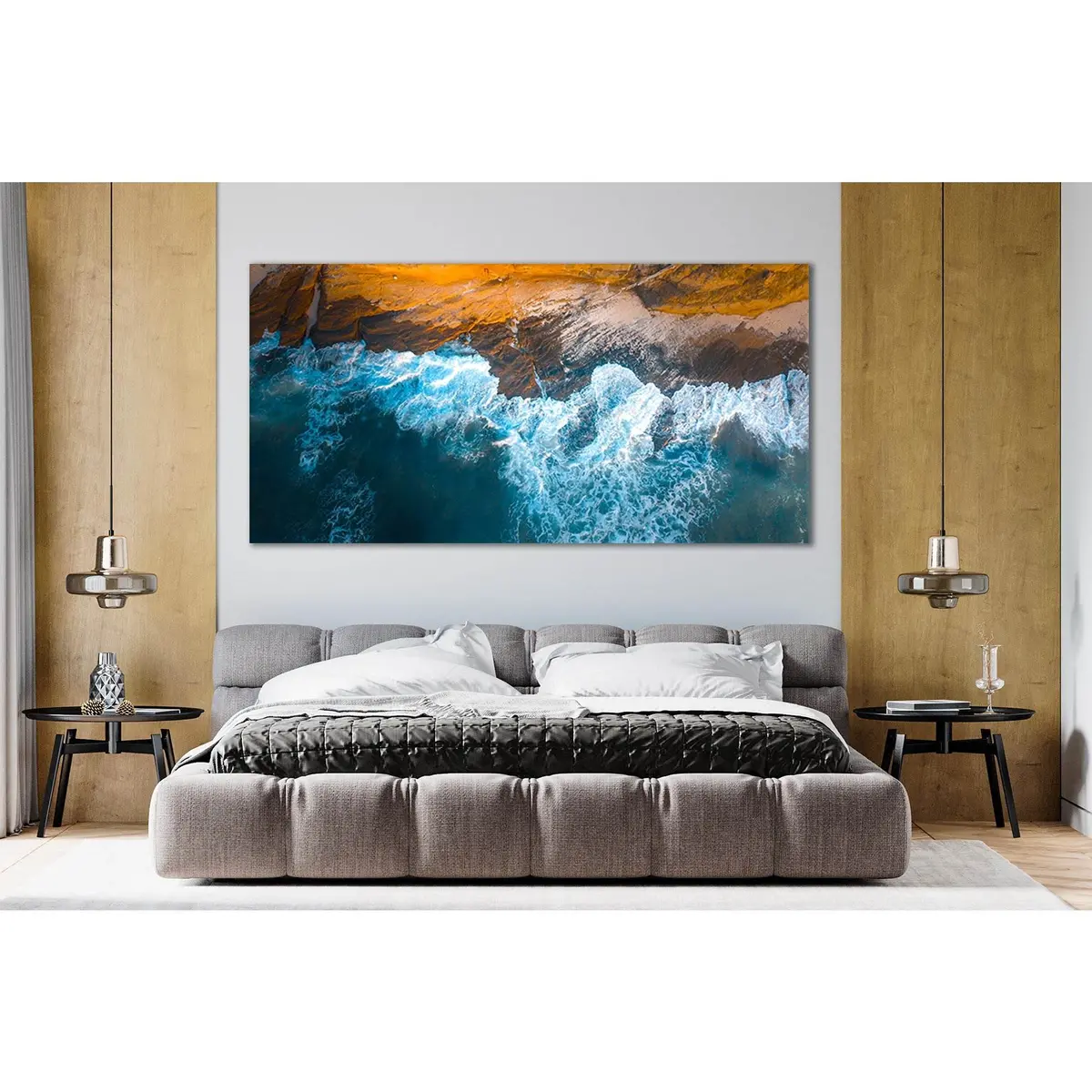 Sea Breaks Into The Stones №Sl43 Ready To Hang Canvas Print 2