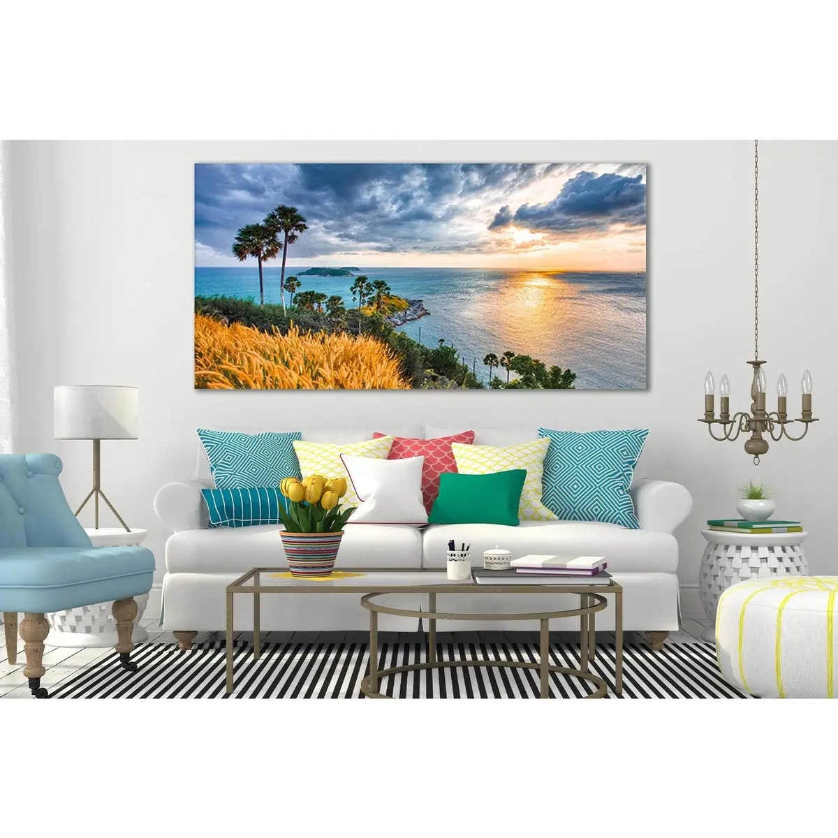Sea Dawn On The Hill №Sl138 Ready To Hang Canvas Print 2