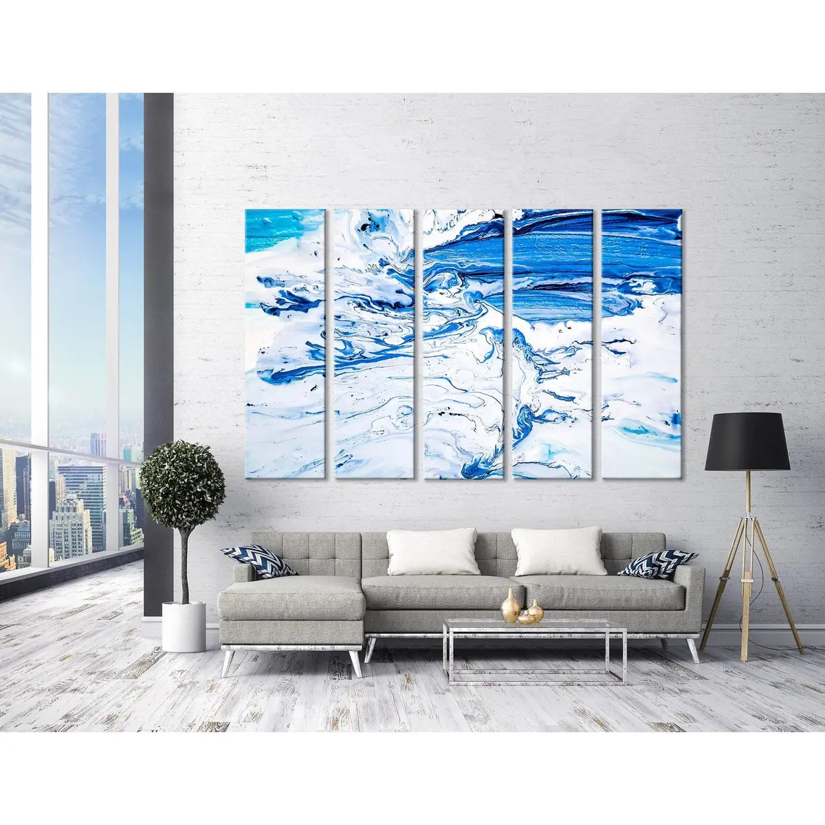 Sea Foam Abstract Canvas Art Print #04259 – Premium Ready-to-Hang Wall Decor