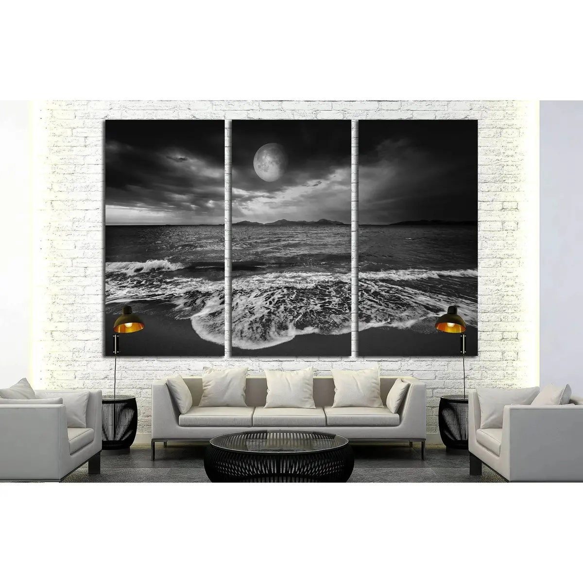 Sea Landscape With Moon №2859 Ready To Hang Canvas Print 5