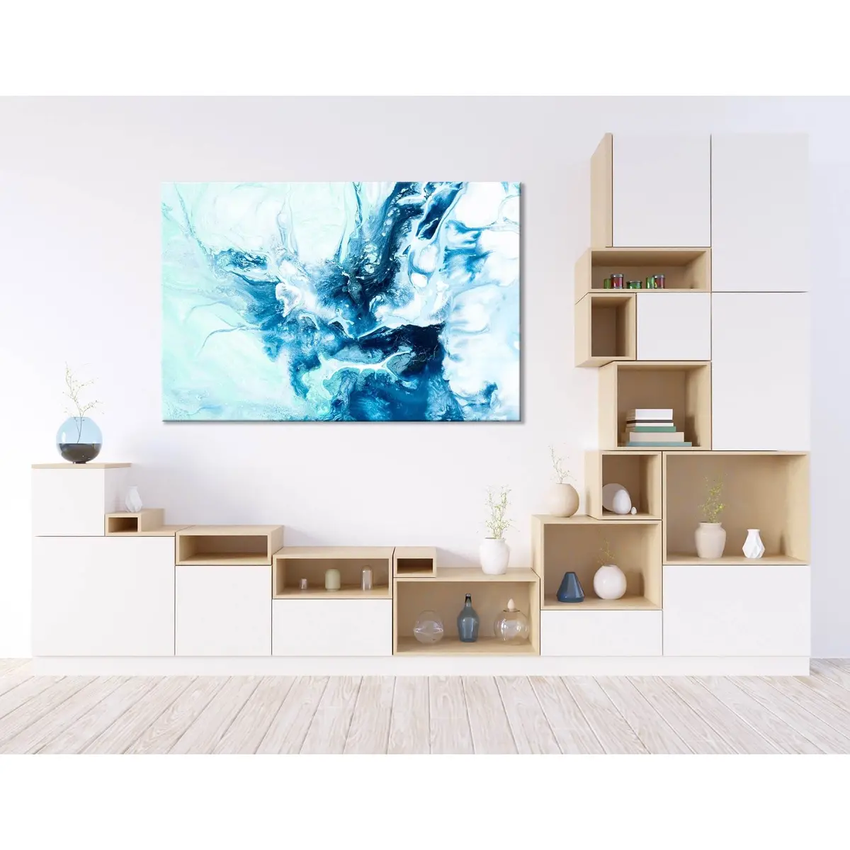 Sea Splatter Abstract №04423 Ready To Hang Canvas Print 3