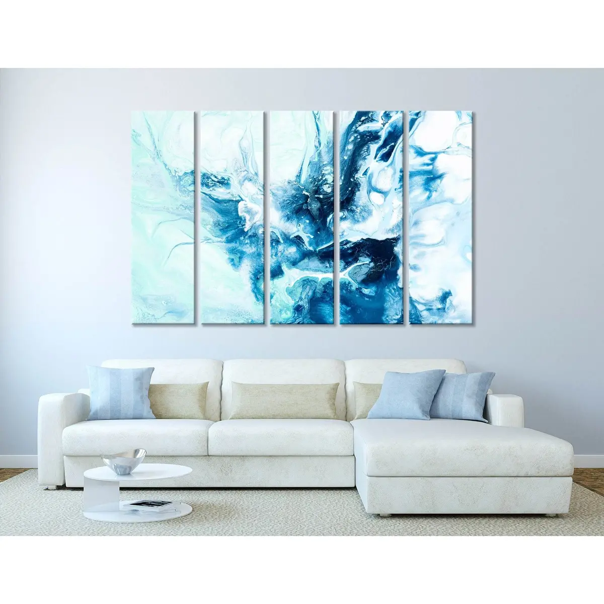 Abstract Ocean Splatter Canvas Wall Art Print #04423