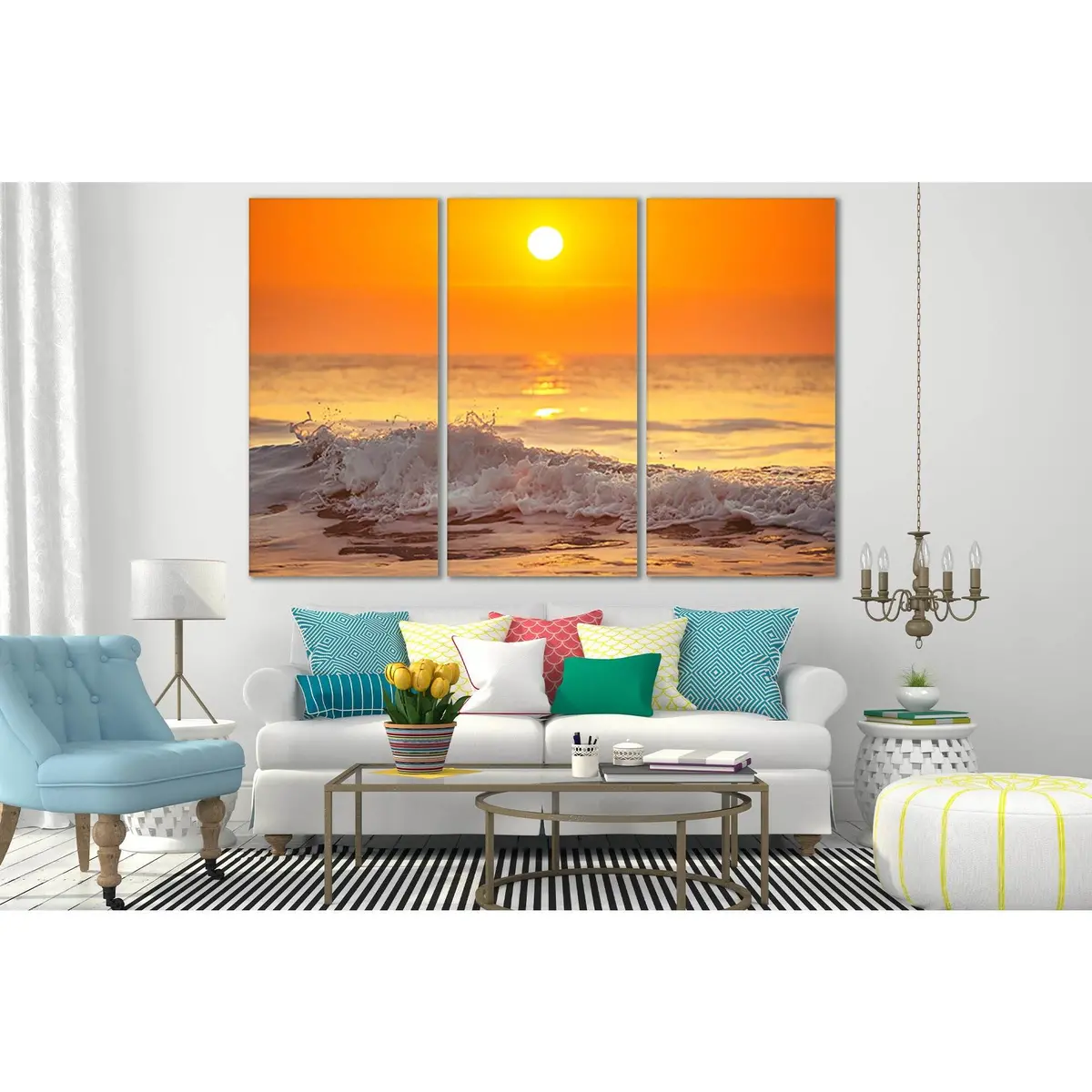 Sea Sun And White Wave №Sl286 Ready To Hang Canvas Print 5