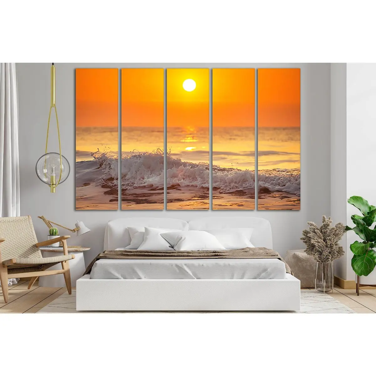 Ocean Sunlight and Foaming Waves Canvas Wall Art – Ready-to-Hang SL286 - Image 3