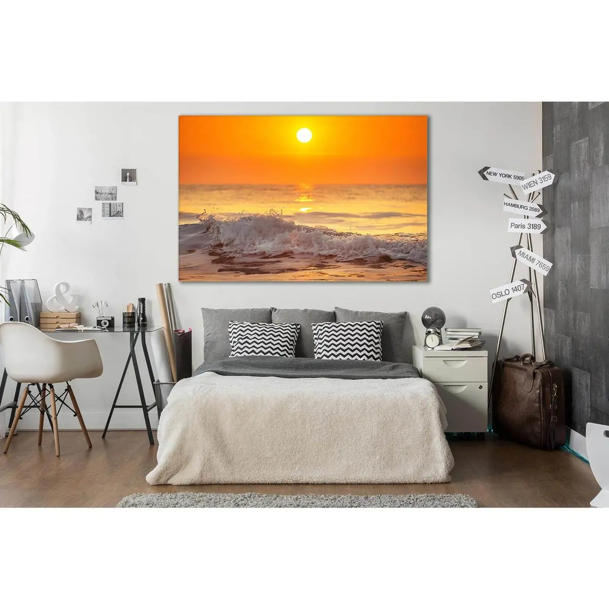 Sea Sun And White Wave №Sl286 Ready To Hang Canvas Print 1