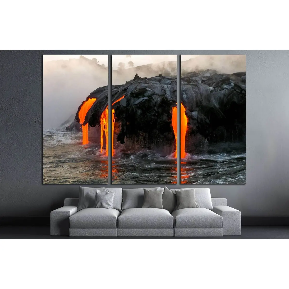 Sea View Of Kilauea Volcano In Big Island, Hawaii №3147 Ready To Hang Canvas Print 5