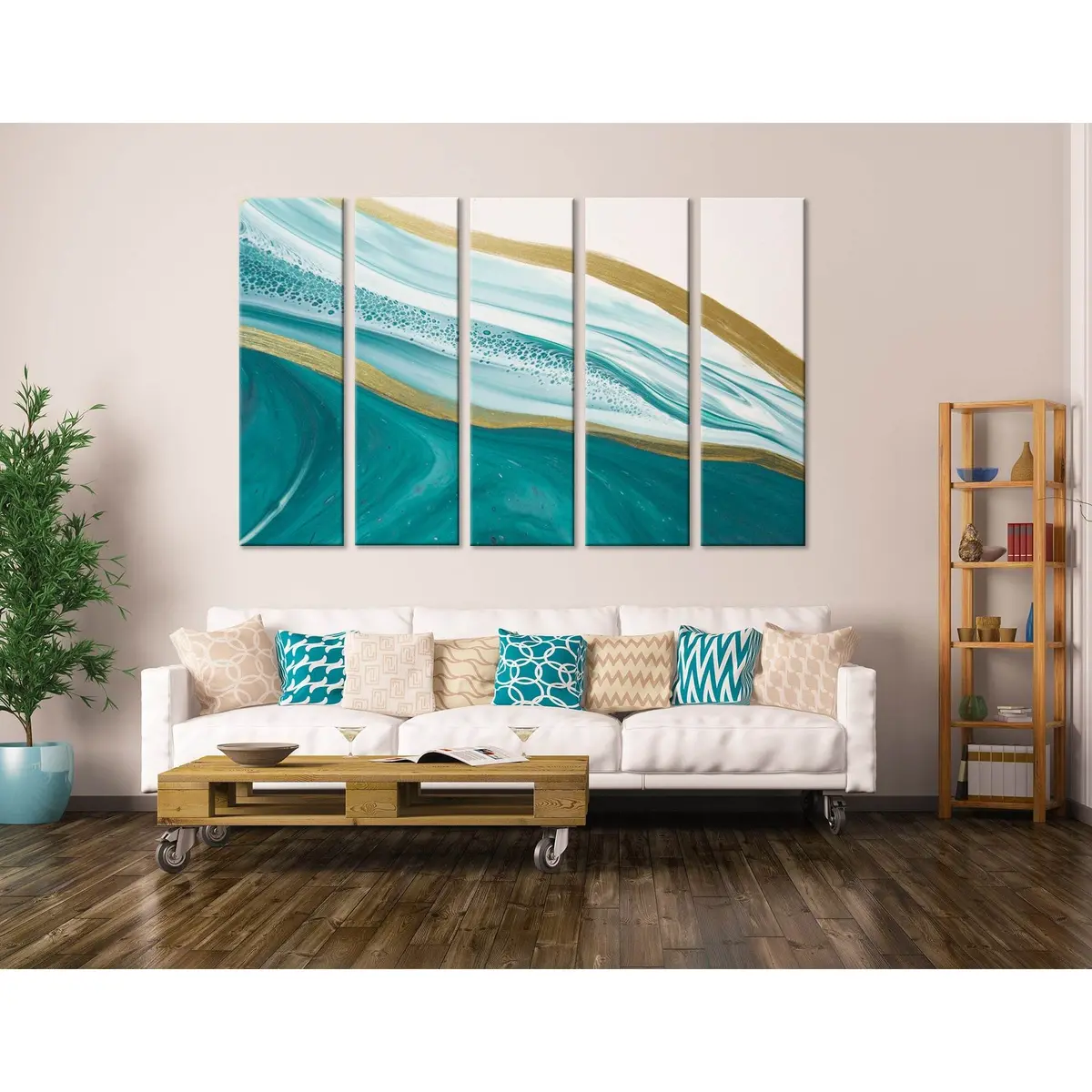 Abstract Sea Wave Canvas Art Print №04291 – Premium Ready-to-Hang Wall Decor