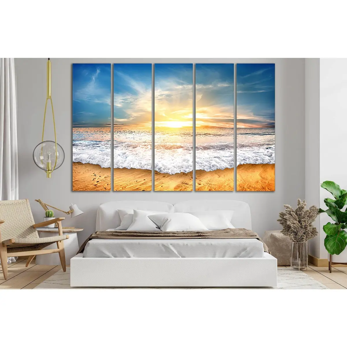 Dawn Over Ocean Waves Canvas Wall Art – Ready-to-Hang Sky Scene SL226 - Image 3