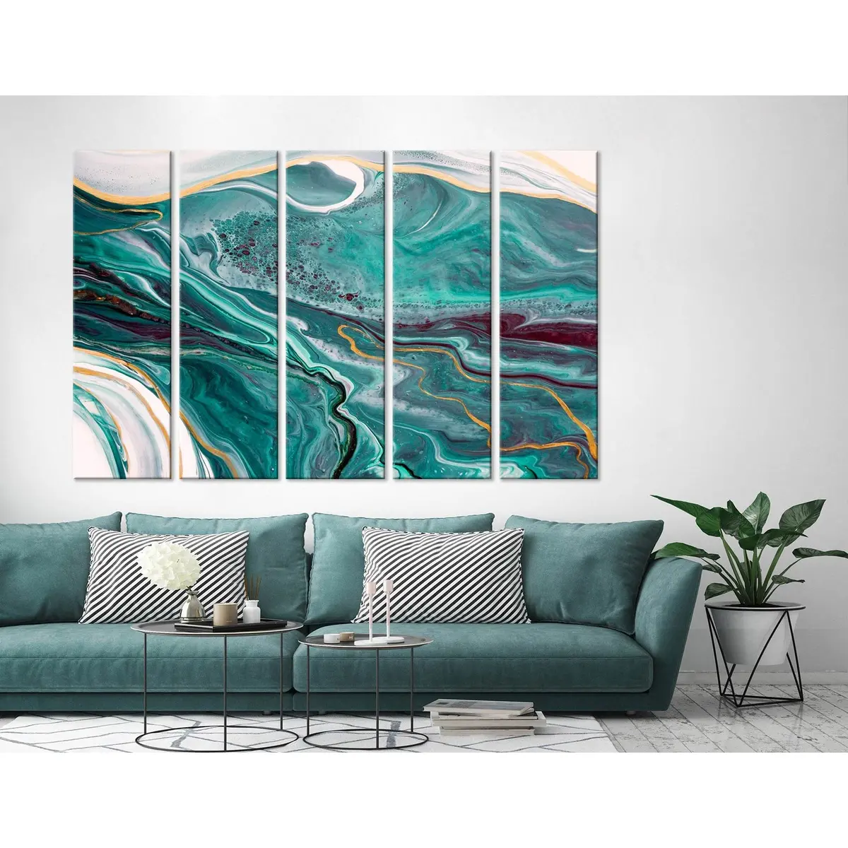 Abstract Sea Waves Canvas Art Print №04290 – Premium Ready-to-Hang Wall Decor