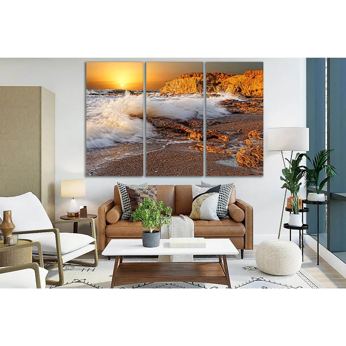 Sea Waves At Sunset №Sl249 Ready To Hang Canvas Print 5