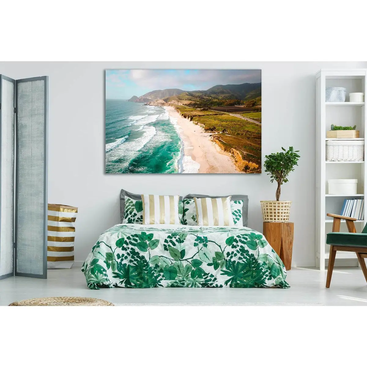 Sea Waves Line On The Beach №Sl166 Ready To Hang Canvas Print 1