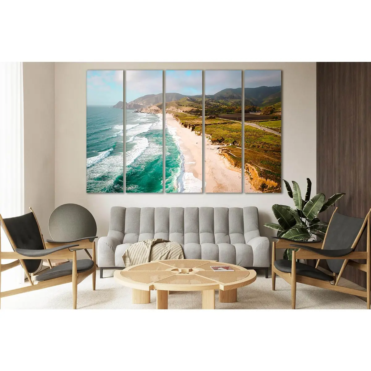 Ocean Waves Line Art Canvas Print – Beach-Themed Wall Decor, Ready to Hang - Image 3