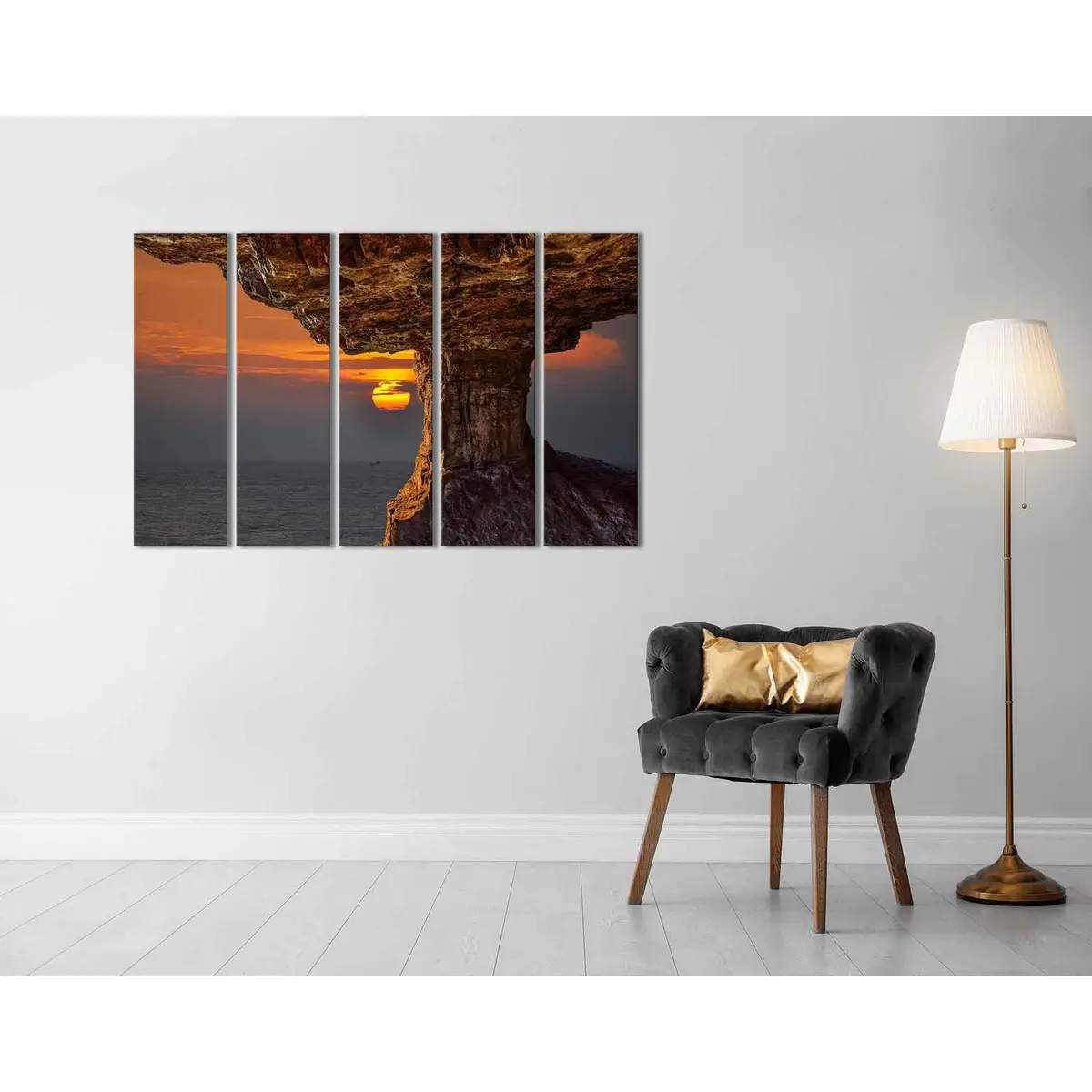 Ocean Landscape With Rocky Shore – D1216 Premium Ready-to-Hang Canvas Art - Image 3